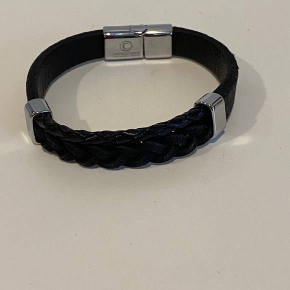 Other - Men’s leather and stainless steel bracelet